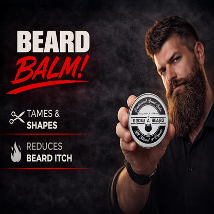 Beard Brush, Beard Comb, Beard Oil, & Beard Balm Grooming Kit for Men'S Care, Travel Facial Hair Set for Growth, Styling, Shine & Softness, Great Gifts for Him