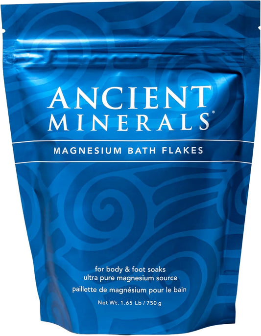 Magnesium Bath Flakes of Pure Genuine Zechstein Chloride - Resealable Magnesium Supplement Bag That Will Outperform Leading Epsom Salts 1.65 Lbs