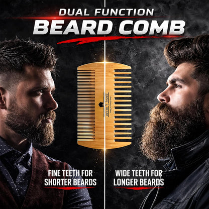 Beard Brush, Beard Comb, Beard Oil, & Beard Balm Grooming Kit for Men'S Care, Travel Facial Hair Set for Growth, Styling, Shine & Softness, Great Gifts for Him