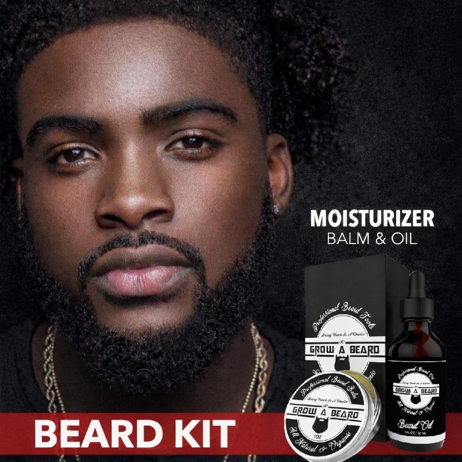 Beard Brush, Beard Comb, Beard Oil, & Beard Balm Grooming Kit for Men'S Care, Travel Facial Hair Set for Growth, Styling, Shine & Softness, Great Gifts for Him